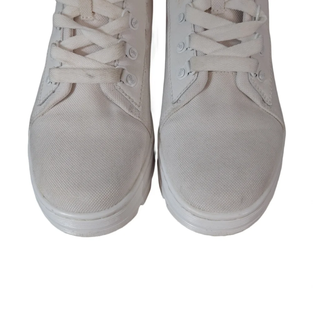 Dr. Martens Combs White Combat Boots Men's Size 8.5 High-Top Lug Sole Boots